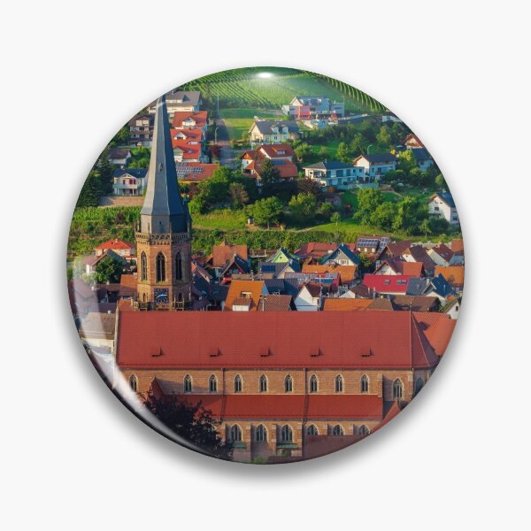 Item preview, Colorful landscape view of little village Kappelrodeck in Black Forest mountains. Beautiful church and medieval castle designed and sold by Alexander Sorokopud.