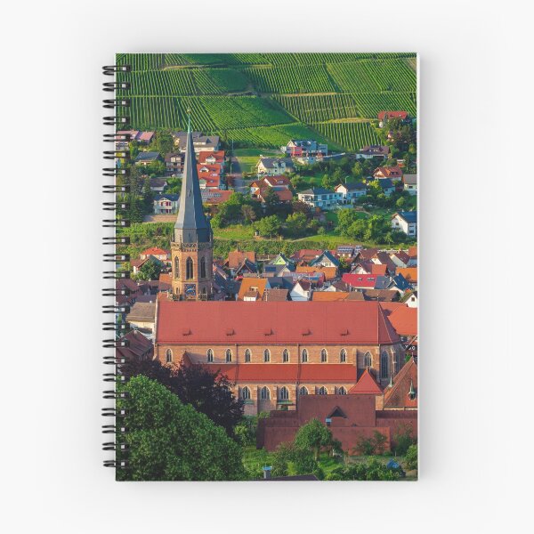 Item preview, Colorful landscape view of little village Kappelrodeck in Black Forest mountains. Beautiful church and medieval castle designed and sold by Alexander Sorokopud.