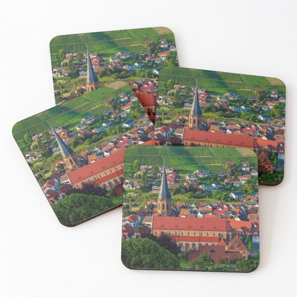 Item preview, Colorful landscape view of little village Kappelrodeck in Black Forest mountains. Beautiful church and medieval castle designed and sold by Alexander Sorokopud.