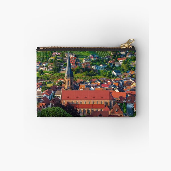Item preview, Colorful landscape view of little village Kappelrodeck in Black Forest mountains. Beautiful church and medieval castle designed and sold by Alexander Sorokopud.