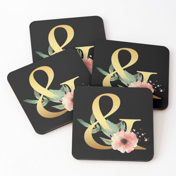 Item preview, Floral Gold Monogram & Letter Art Ampersand Black designed and sold by MysticMagpie.