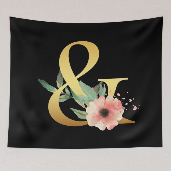 Item preview, Floral Gold Monogram & Letter Art Ampersand Black designed and sold by MysticMagpie.
