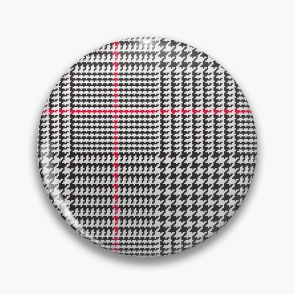 Item preview, Black White Glen Plaid with Red Stripe. Prince of Wales Check. designed and sold by Artefficient.