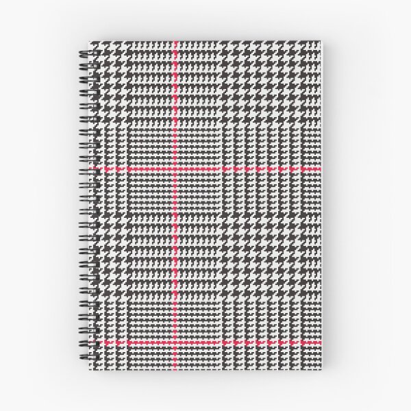 Item preview, Cuadros Glen en blanco y negro con franja roja. Cheque Príncipe de Gales. designed and sold by Artefficient.