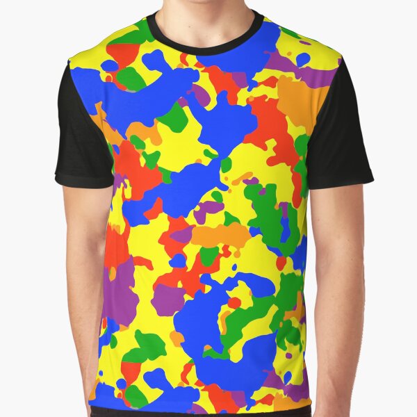 Rainbow Camo Camouflage Graphic T-Shirt
