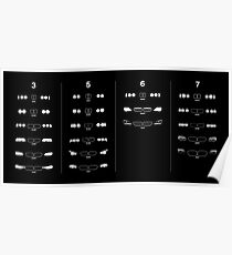 3, 5, 6, and 7 Generations Headlights and kidney grills Poster