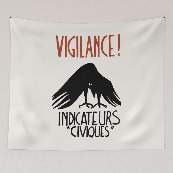 Item preview, Paris Revolt, May 68: 'VIGILANCE! INDICATEURS CIVIQUES': The Original in Burnt Orange & Black on Cream designed and sold by Day Chapman.