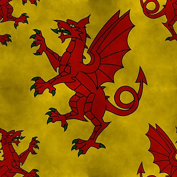 Artwork thumbnail, Red Dragon Rampart Pattern by SolarCross