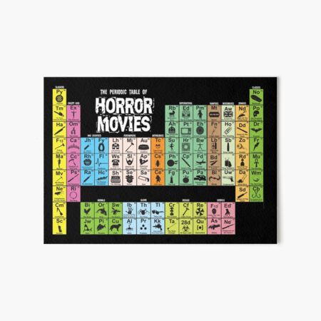 Periodic Table of Horror Movies Art Board Print