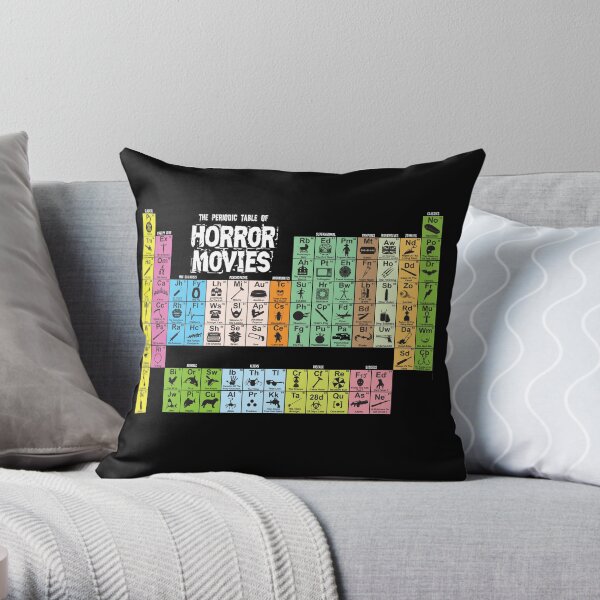 Tableau périodique des films d'horreur Coussin