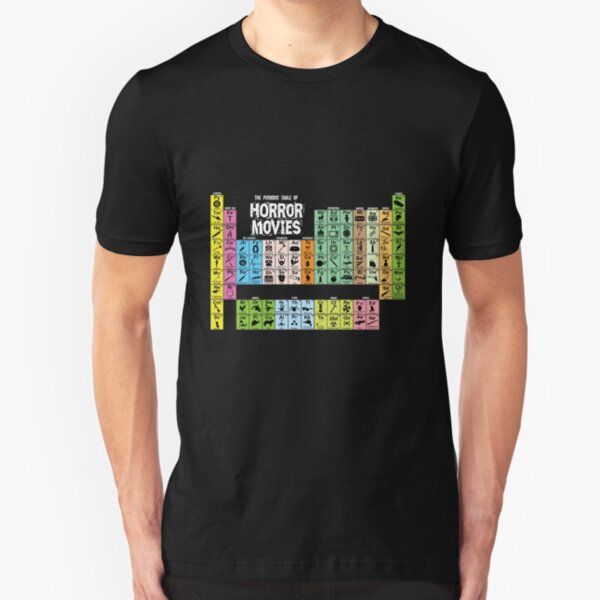 Periodic Table of Horror Movies Slim Fit T-Shirt