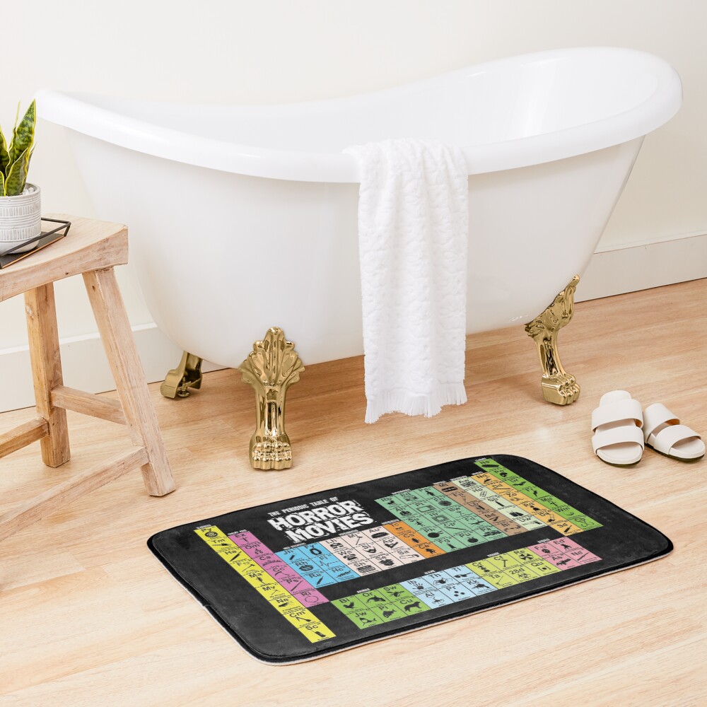 Periodic Table of Horror Movies Bath Mat