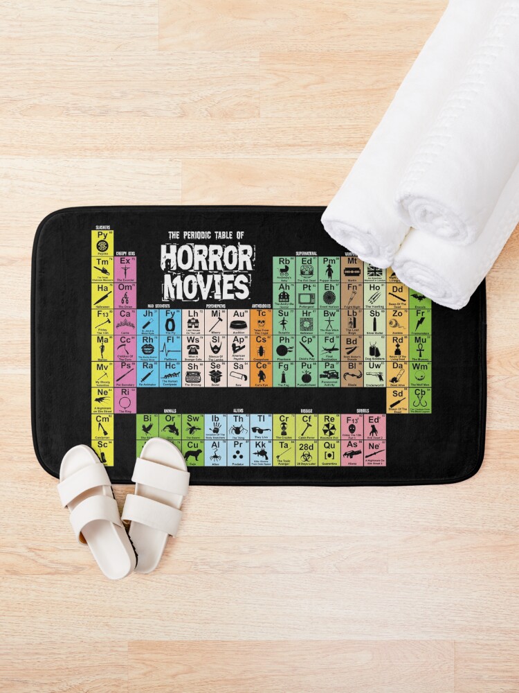 Alternate view of Periodic Table of Horror Movies Bath Mat