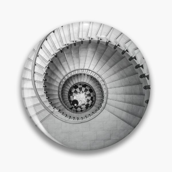 Item preview, Beautiful circular staircase in old house, snail geometry, black and white designed and sold by Alexander Sorokopud.