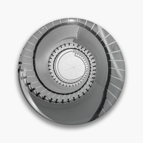 Item preview, Beautiful circular staircase in old house, snail geometry, black and white designed and sold by Alexander Sorokopud.