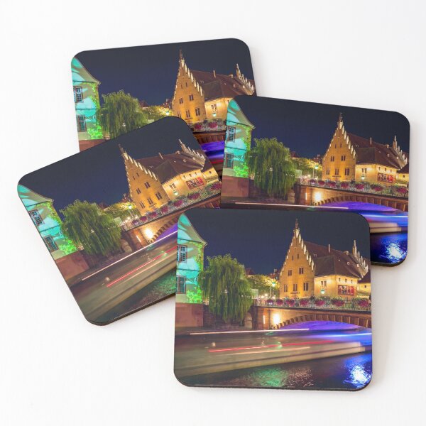 Item preview, Colorful night street view of Styrasbourg. Highlighted buildings. Comfortable place. France designed and sold by Alexander Sorokopud.