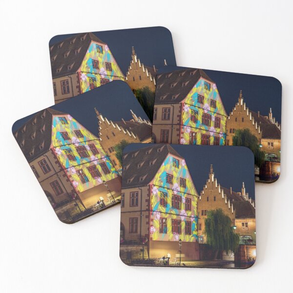 Item preview, Colorful night street view of Styrasbourg. Highlighted buildings. Comfortable place. France designed and sold by Alexander Sorokopud.