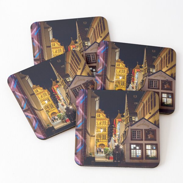Item preview, Colorful night street view of Styrasbourg. Highlighted buildings. Comfortable place. France designed and sold by Alexander Sorokopud.
