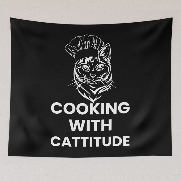 Item preview, Cat cattitude funny cooking designed and sold by Imutobi.