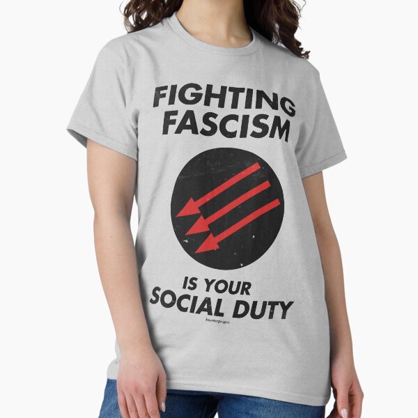 Vista previa del artículo con la obra «Luchar contra el fascismo es vuestro deber social», diseñado y vendido por Kounter Propos.