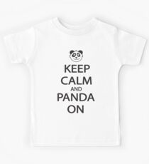 Keep Calm and Panda On Baseball Shirt Kids Tee