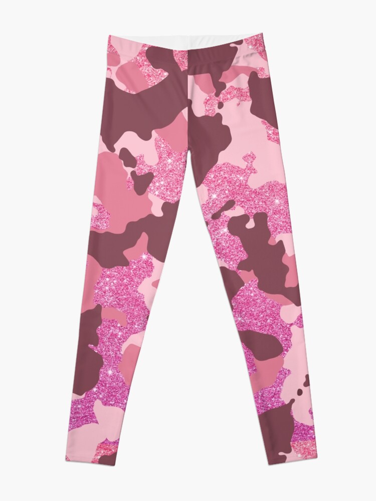 Pink Camo Camouflage Glitter  Leggings for Sale by ColorFlowArt