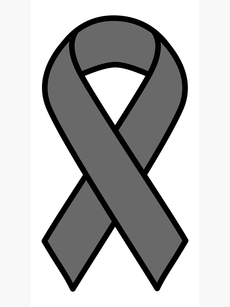 Grey Awareness Ribbon Canvas Print For Sale By Monochronicity Redbubble