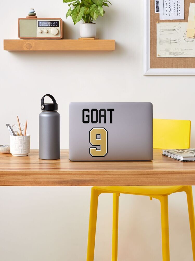 Limited Edition Drew Brees Jersey Style Shirt, GOAT 9, Nola, New Orleans  Saints Shirt, Mug, Hoodie & Wall Tapestry! Sticker for Sale by GoatGear