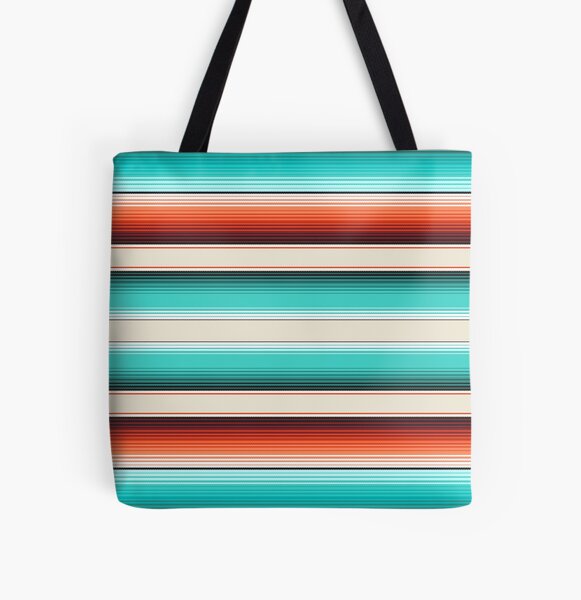 Item preview, Navajo White, Turquoise and Burnt Orange Southwest Serape Blanket Stripes designed and sold by Artefficient.