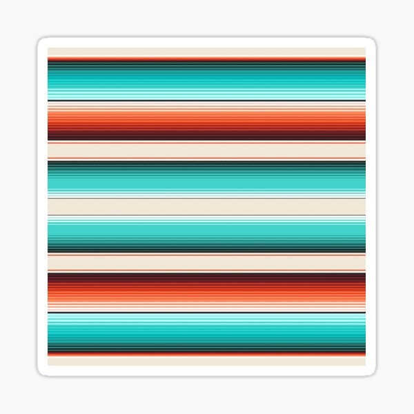 Navajo White, Turquoise and Burnt Orange Southwest Serape Blanket Stripes Sticker