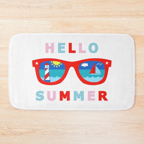 Item preview, Hello Summer Sunglasses with Lighthouse and Sailboat designed and sold by CoralFoxDesigns.