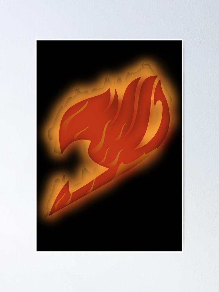 Fairy Tail Fired Up Guild Mark Poster By Drakith Redbubble