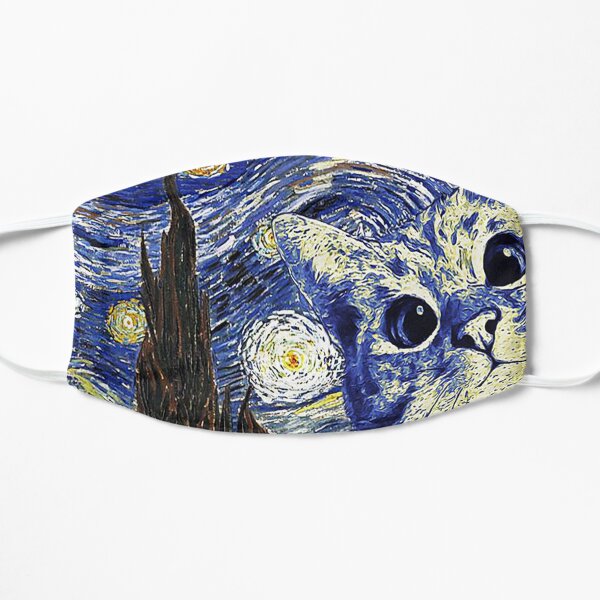 Cat Van Gogh style Cat Oil Painting Flat Mask