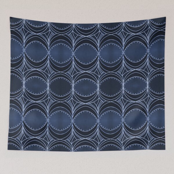 Item preview, Geometrical Pattern in White and Dark Blue designed and sold by ckylin.