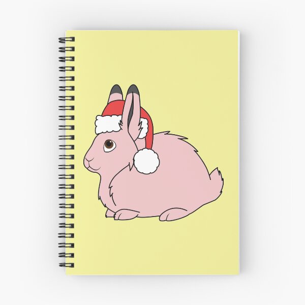Item preview, Light Pink Arctic Hare with Christmas Red Santa Hat designed and sold by Grifynne.
