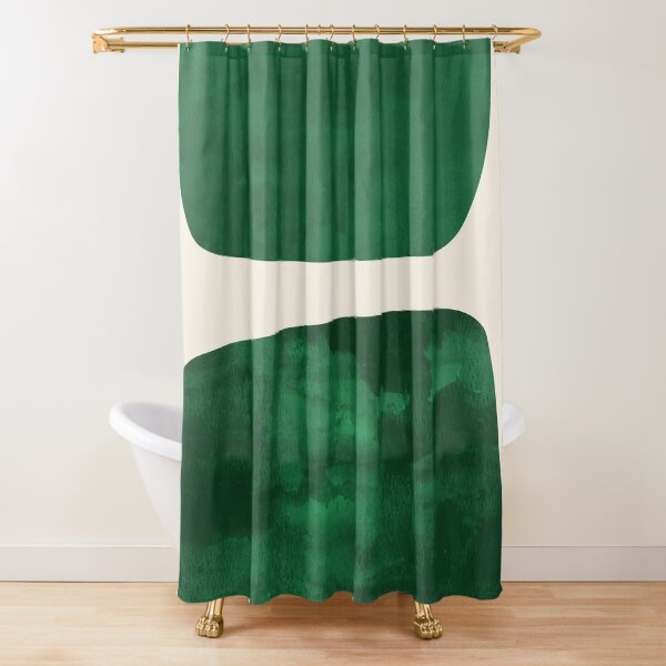 two shapes — green Shower Curtain