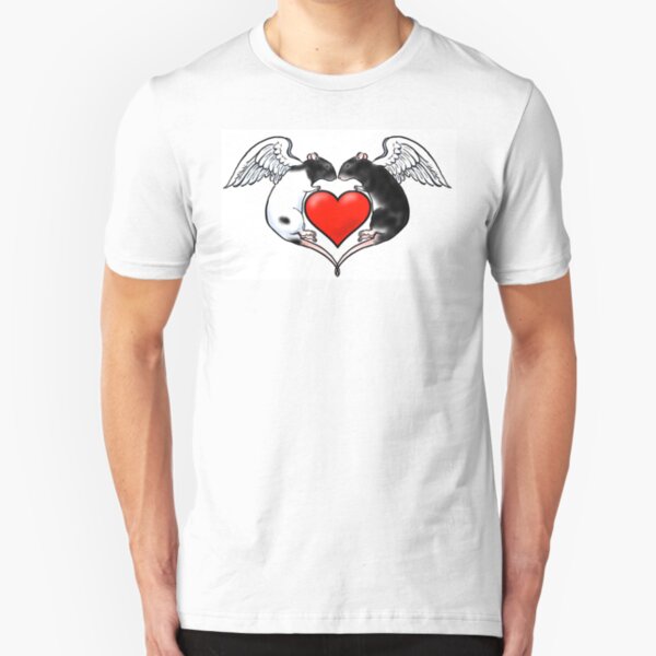 Angel Rats with Heart Slim Fit T-Shirt
