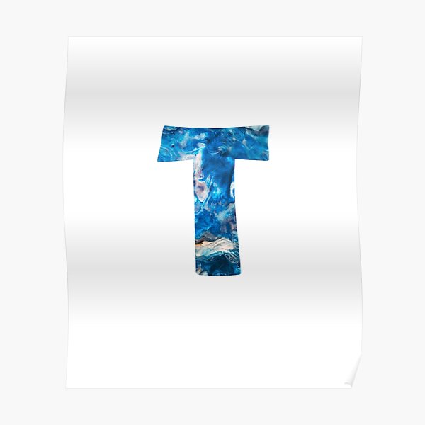 alphabet monogram letter T sticker Poster