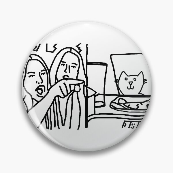 Item preview, Woman Yelling at Cat Meme Line Drawing designed and sold by ellenhenry.