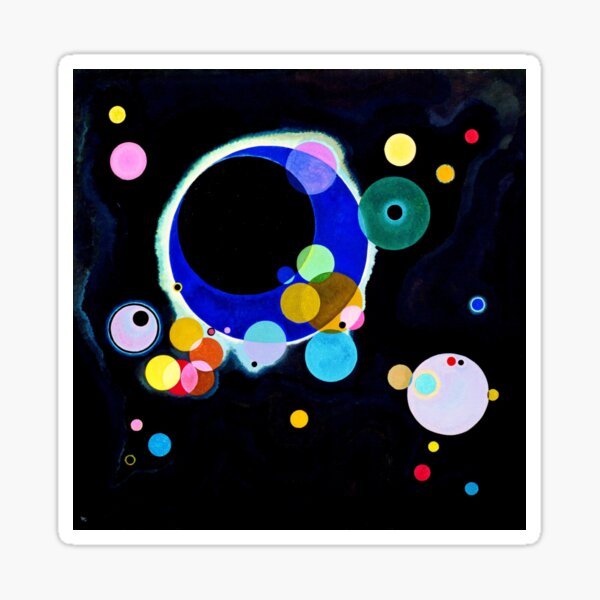 "Plusieurs cercles" | Art Abstrait Wassily Kandinsky Sticker
