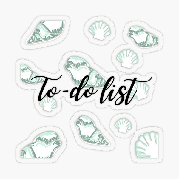 Stickers - Theme: beach, vacation, seashells, to-do list Transparent Sticker