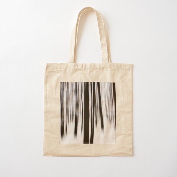 Monochrome vertical motion blur art in forest Cotton Tote Bag