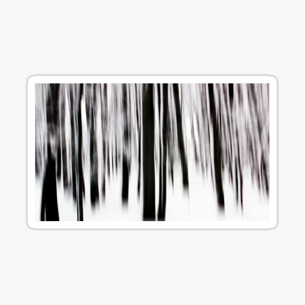 Monochrome vertical motion blur art in forest Sticker