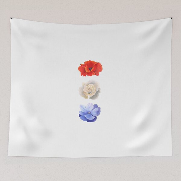 Item preview, Red poppy, white rose, blue poppy designed and sold by ayushsahaarts.