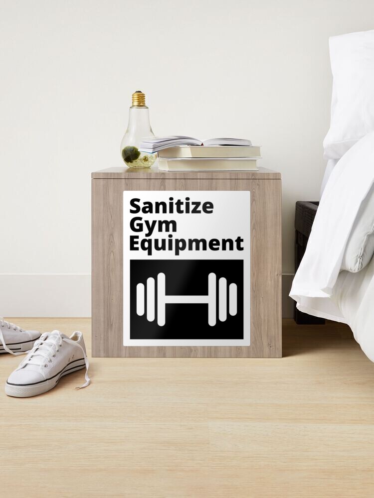 Alternate view of Sign - Sanitize Gym Equipment - black and white Sticker