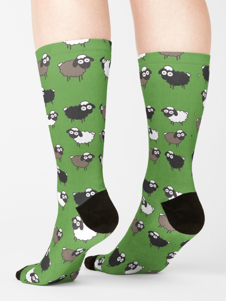 Alternate view of Flock of Sheep Baptism Gift Socks