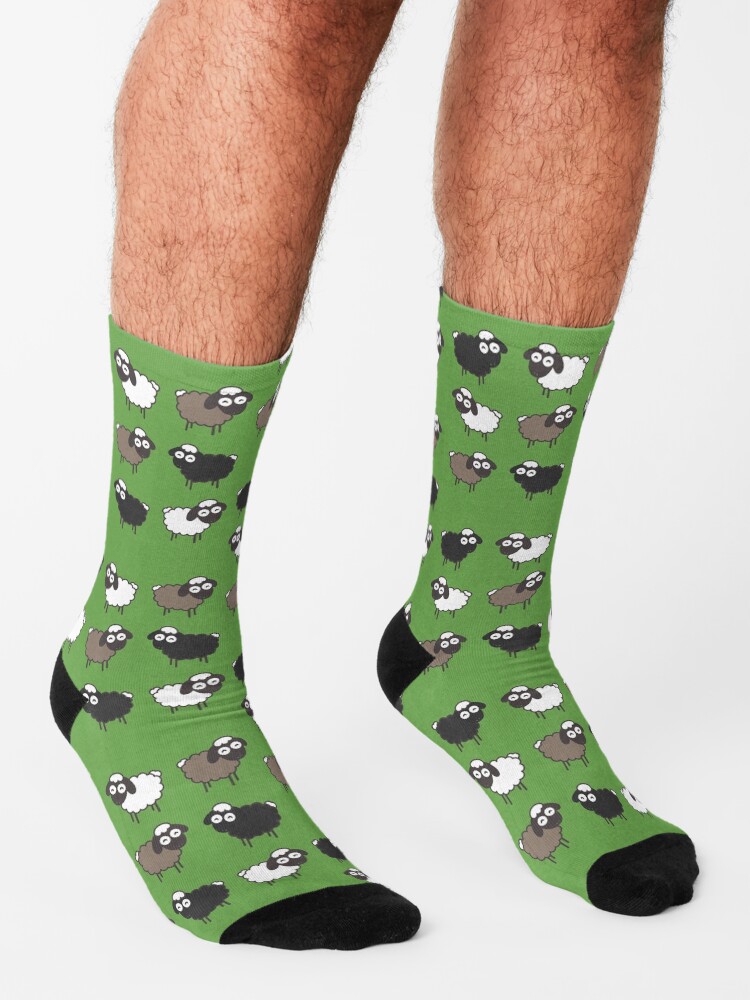 Alternate view of Flock of Sheep Baptism Gift Socks