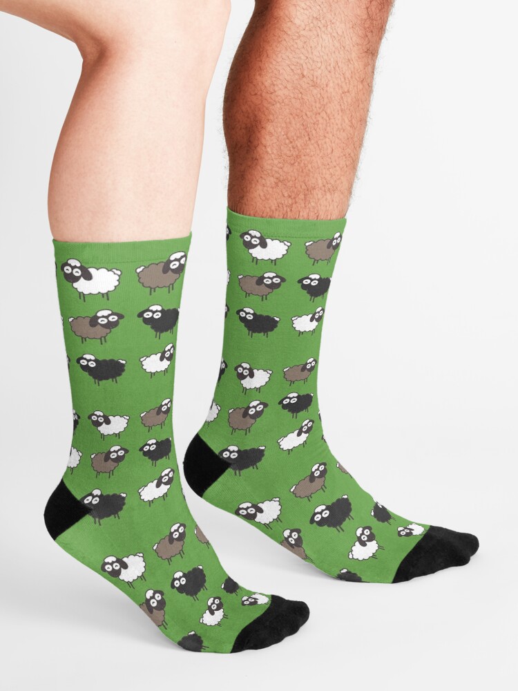 Alternate view of Flock of Sheep Baptism Gift Socks
