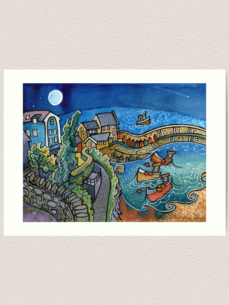 "New Moon, New Quay" Art Print by doriandavies Redbubble