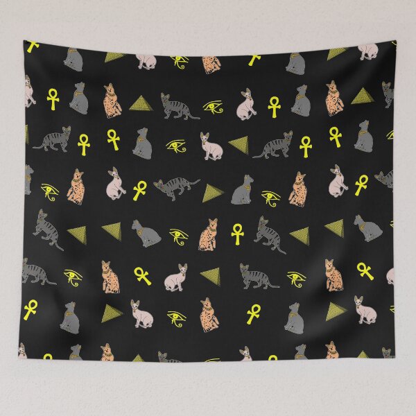 Item preview, Patrón de gatos egipcios con símbolos egipcios designed and sold by iamhewho.